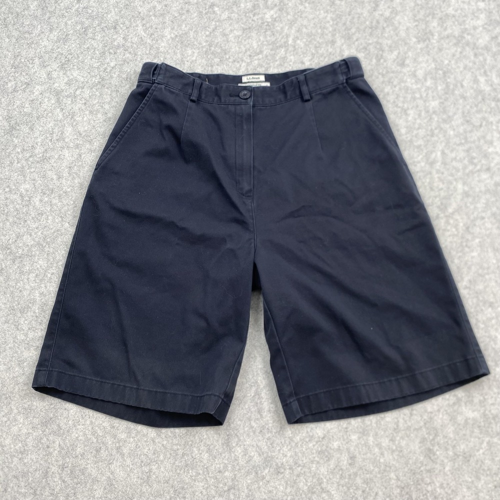 L.L.Bean Womens 10 Original Fit Chino Shorts Blue Cotton Twill 274810 28x8
